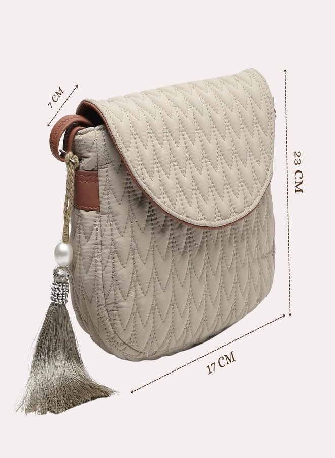 Anekaant Uno Chevron Quilted Polyester Sling Bag for Women & Girls | Crossbody Women's Sling | Stylish Lightweight Shoulder Bag for Daily & Travel Use - Image 5
